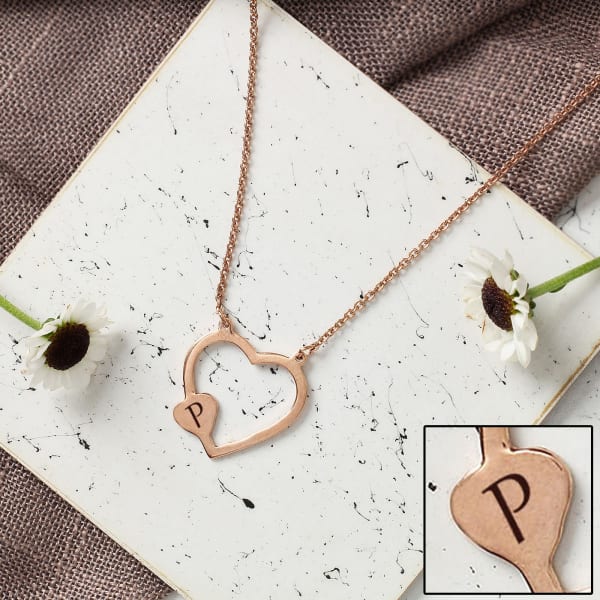 Personalized Heart Shaped Pendant with Chain