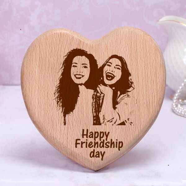 Personalized Heart-shaped Wooden Plaque for Friend