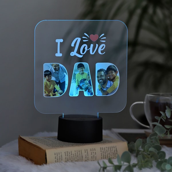 Personalized I Love Dad LED Lamp