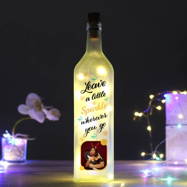 Personalized Inspirational Quote Yellow Led Bottle