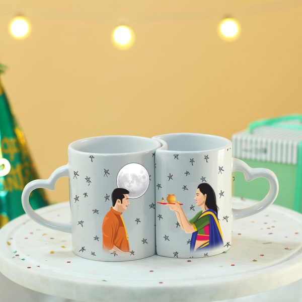 Personalized Karwa Chauth Couple Mugs