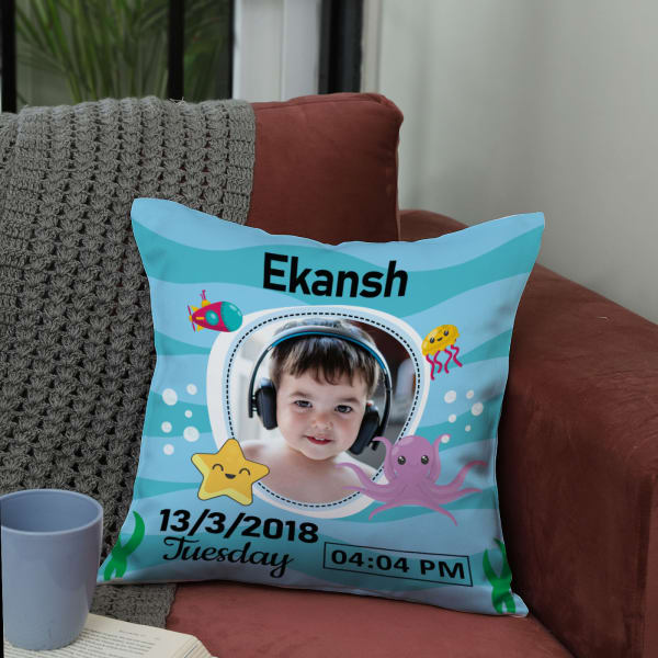 Personalized Kids Cushion with Aquatic Theme