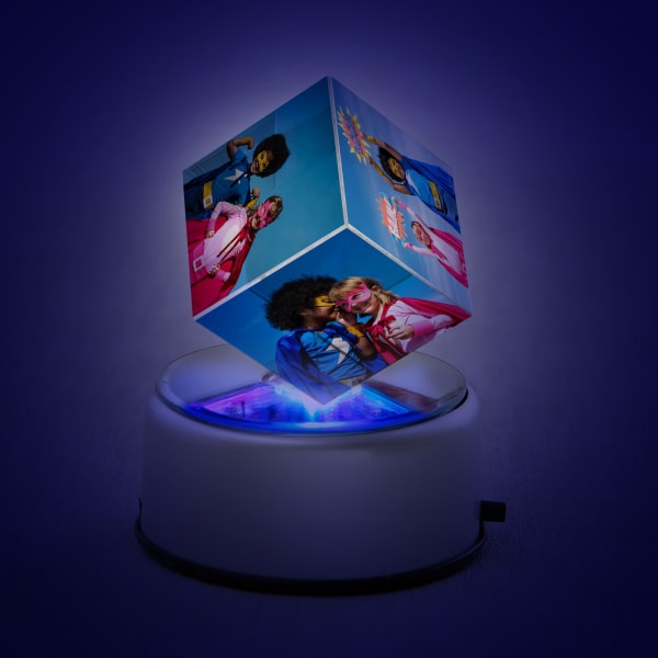 Personalized LED Rotating Crystal Cube for Kids