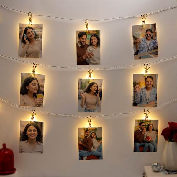 Personalized LED String And Polaroids For Her