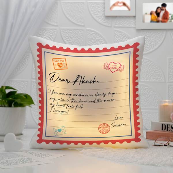 Personalized Letter Of Love LED Cushion