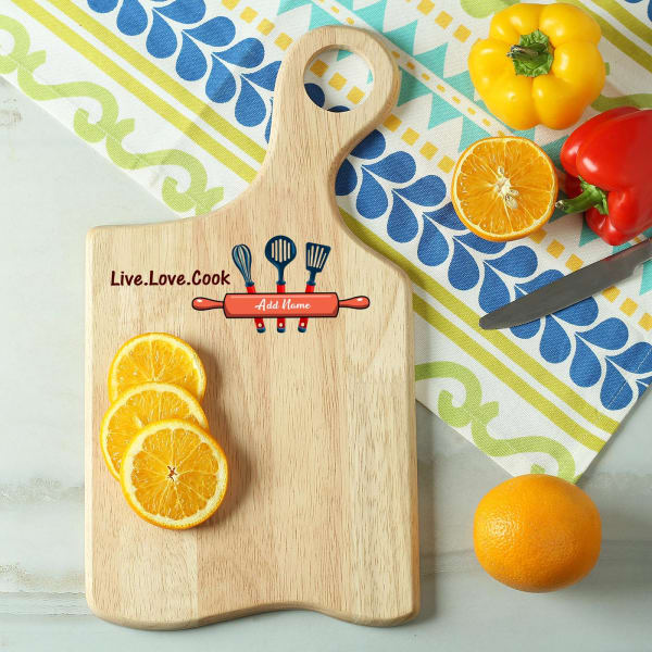 Personalized Live Love Cook Wooden Chopping Board