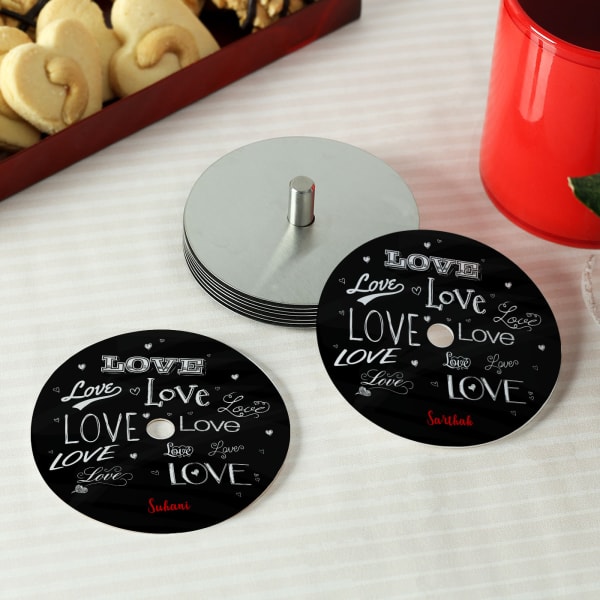 Personalized Love Records Coasters (Set of 8)