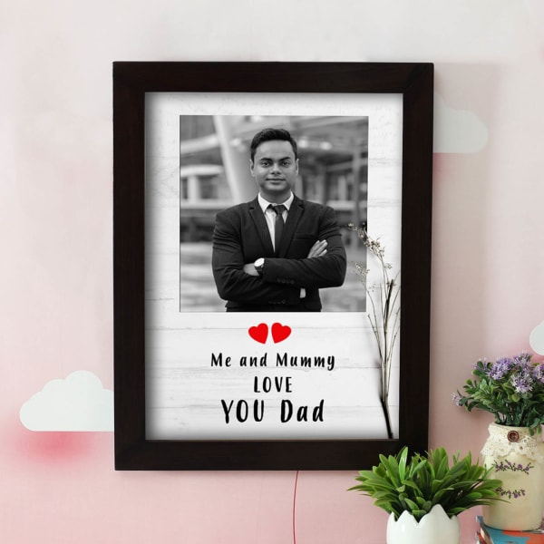 Personalized Love You Dad Wooden Photo Frame