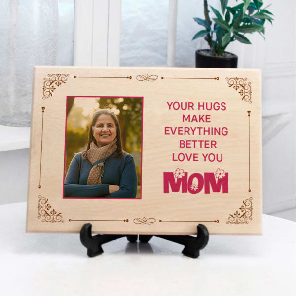 Personalized Love You Mom Wooden Photo Frame