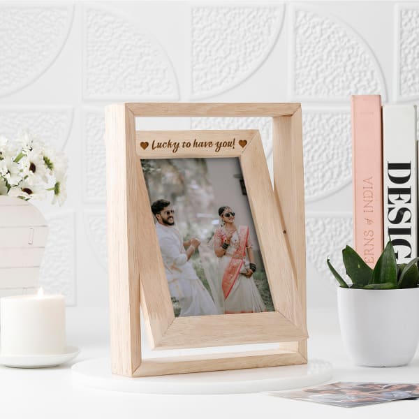 Personalized Lucky To Have You Rotating Frame