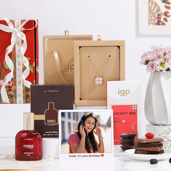 Personalized Luxurious Daily Essentials Birthday Hamper For Her