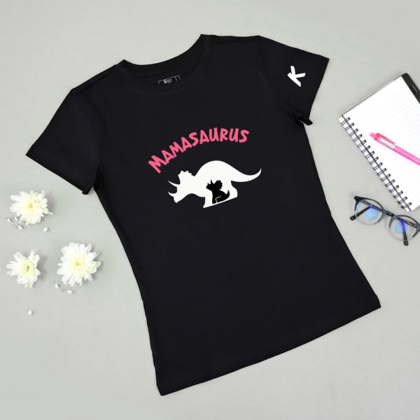Personalized Mamasaurus Glow In The Dark T-shirt (Black)