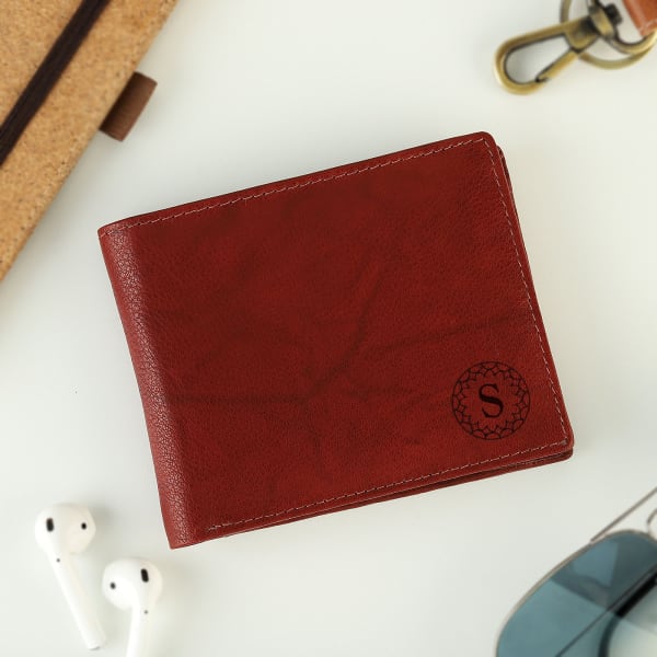 Personalized Maroon Leather Wallet for Men