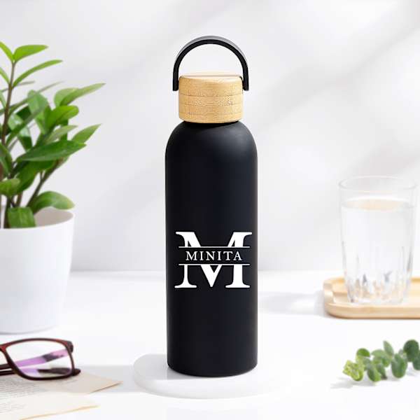 Personalized Matte Black Water Bottle