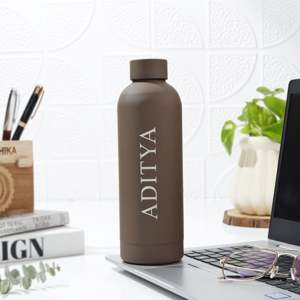 Personalized Matte Finish Bottle - Brown