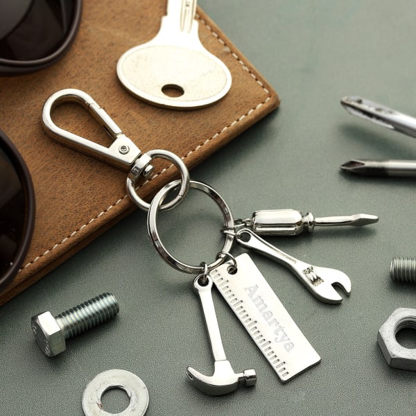 Personalized Men's Tools Keychain
