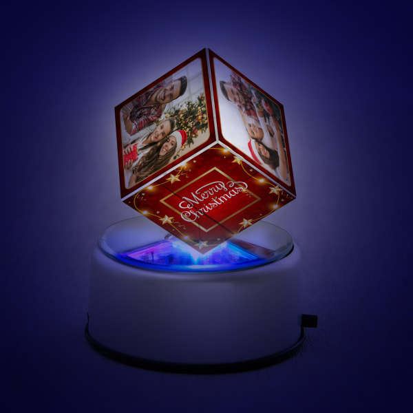 Personalized Merry Christmas LED Crystal Cube