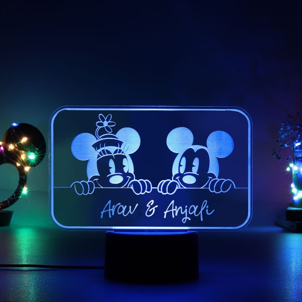Personalized Mickey N Minnie LED Lamp