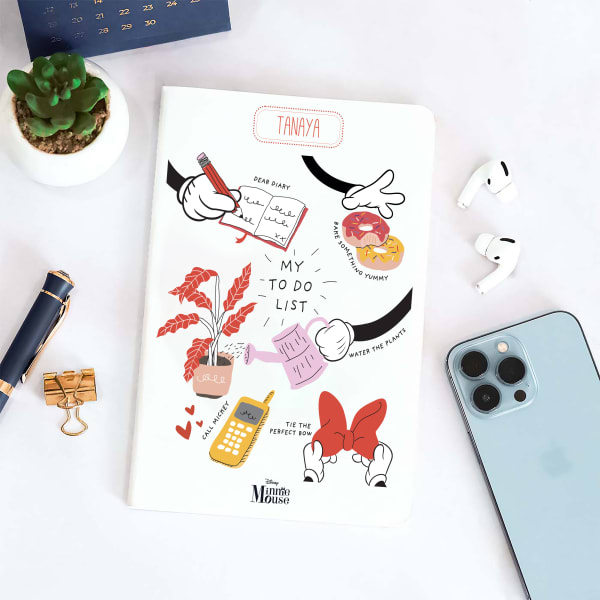Personalized Minnie Mouse To Do List Notebook