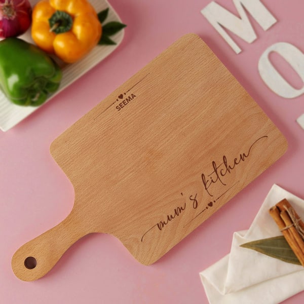 Personalized Mom's Kitchen Chopping Board With Handle