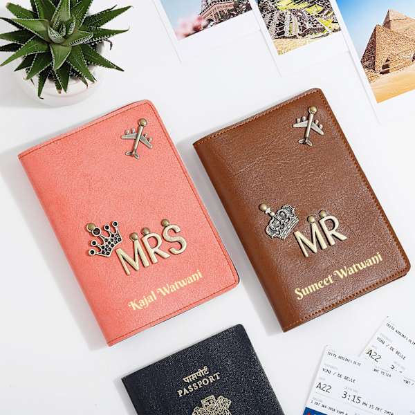 Personalized Mr. And Mrs. Passport Cover - Set Of 2