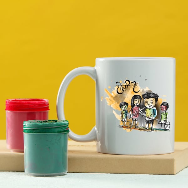 Personalized Mug with Holi Colors