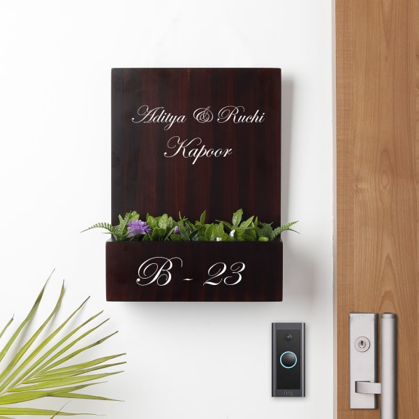 Personalized Name Plate With Planter Box