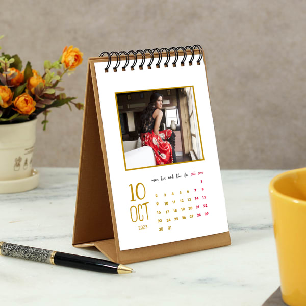 Personalized New Year Calendar in Yellow Gift/Send Home and Living