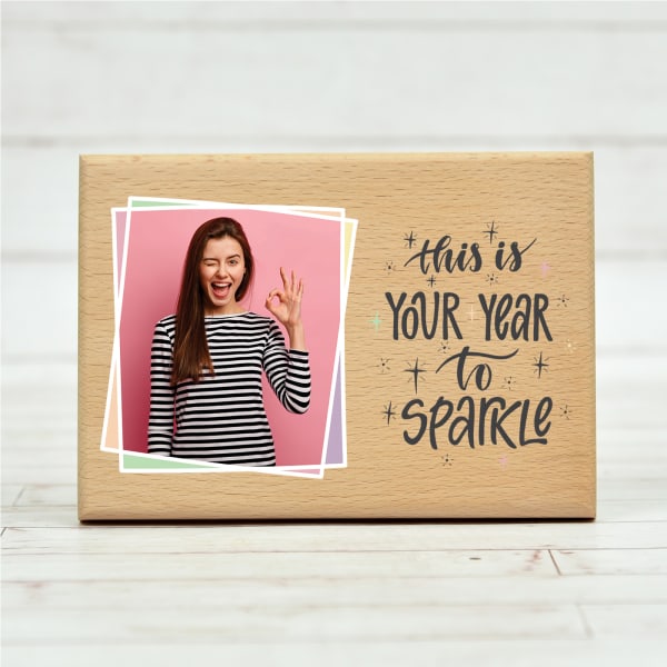 Personalized New Year Wooden Photo Frame
