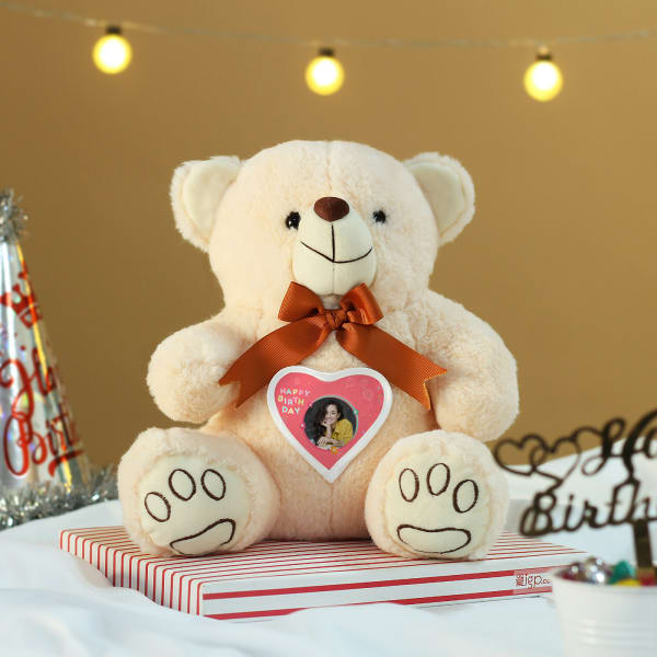 Personalized Off White Teddy Bear for Birthday