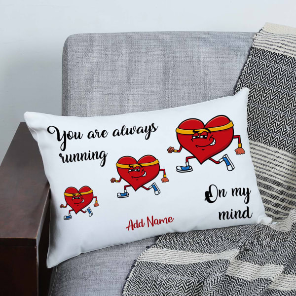 Personalized On My Mind Romantic Canvas Pillow