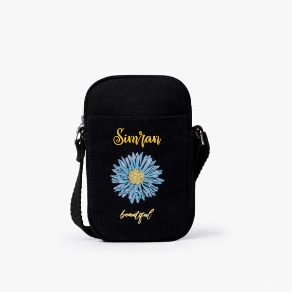 Personalized Organic Cotton Phone Sling Bag