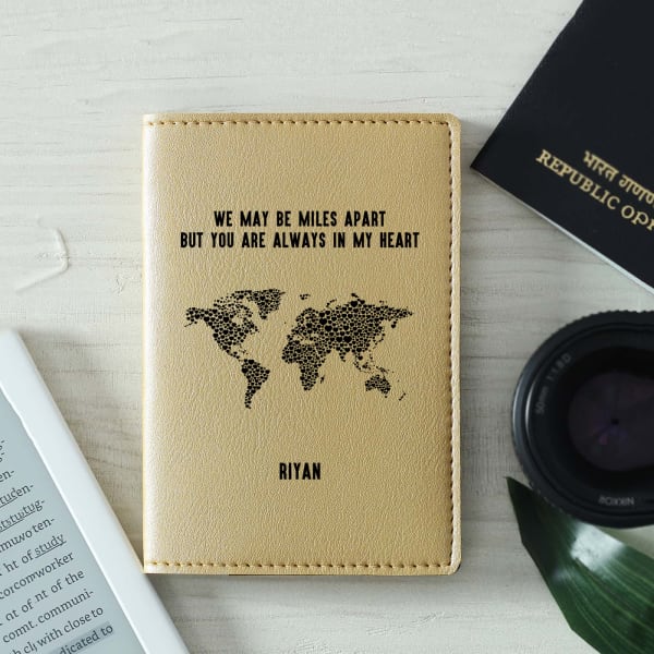 Personalized Passport Cover in Beige