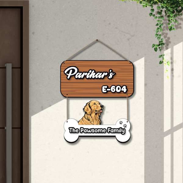 Personalized Pawsome Family Nameplate