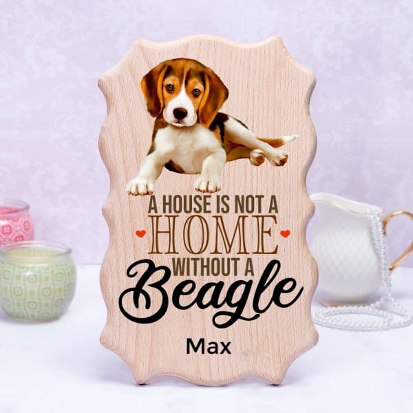 Personalized Pet Lover Wooden Photo Frame (Beagle)