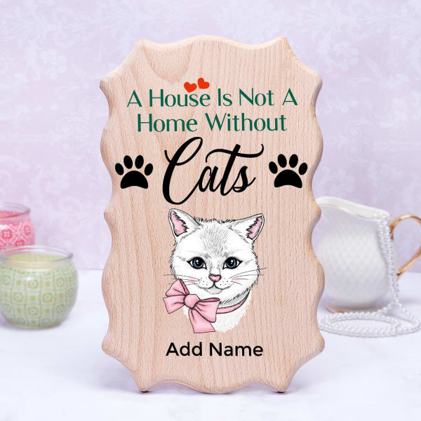 Personalized Pet Lover Wooden Photo Frame (Cats)