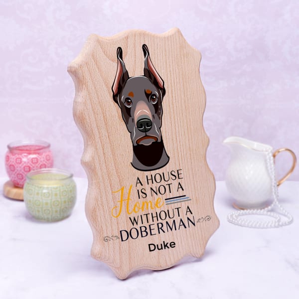 Personalized Pet Lover Wooden Photo Frame Doberman Gift/Send Home and