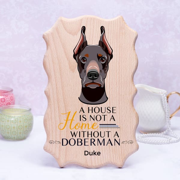 Personalized Pet Lover Wooden Photo Frame (Doberman)