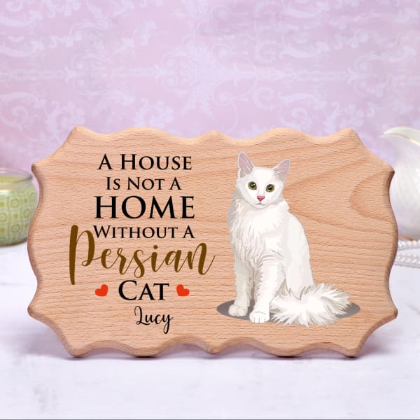 Personalized Pet Lover Wooden Photo Frame (Persian Cat)