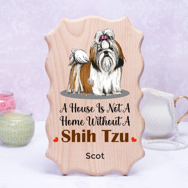Personalized Pet Lover Wooden Photo Frame (Shih Tzu)