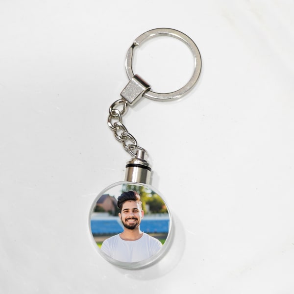 Personalized Photo Keychain with Led Light for him: Gift ...