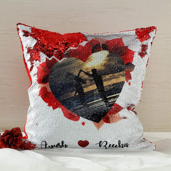 Personalized Photo Sequin Cushion