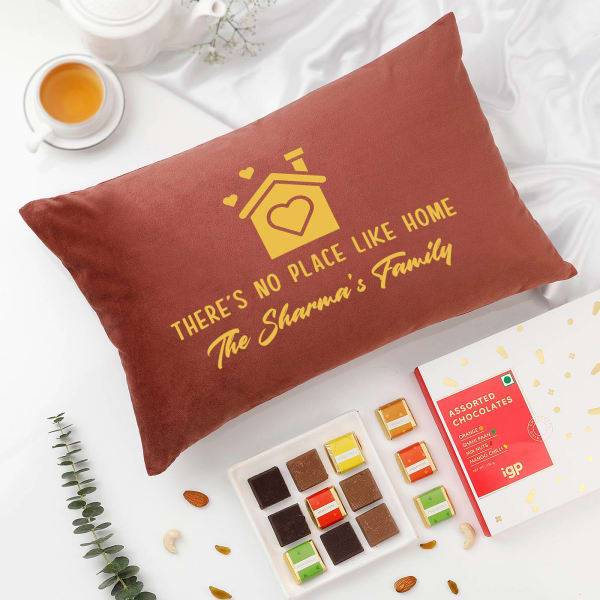 Personalized Pillow & Chocolate Set