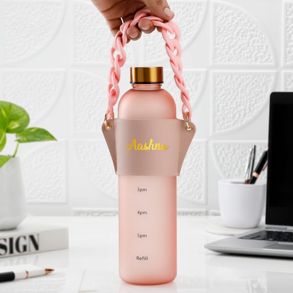 Personalized Pink Elegance Matte Bottle