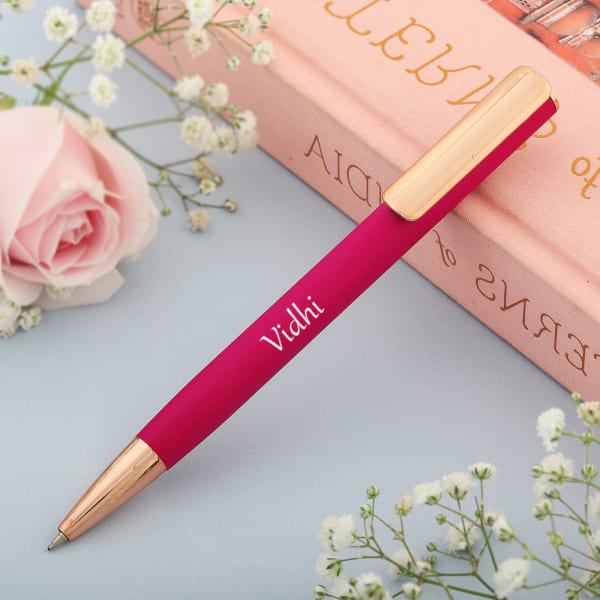 Personalized Pink Matte Finish Ball Pen
