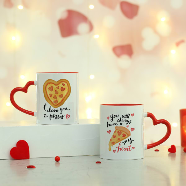 Personalized Pizza Love Ceramic Mug (Set of 2)