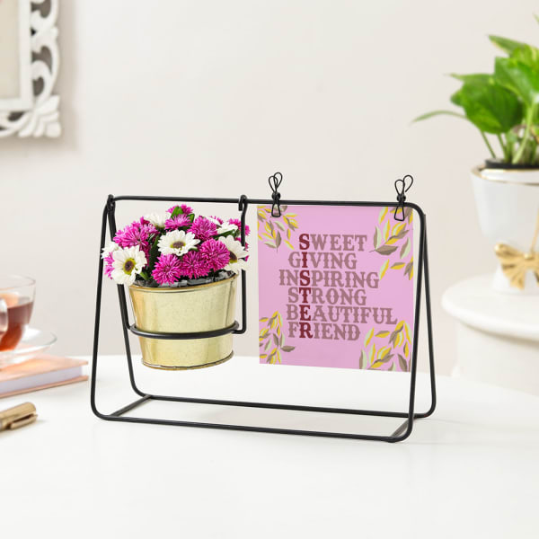 Personalized Polaroid With Swing Planter