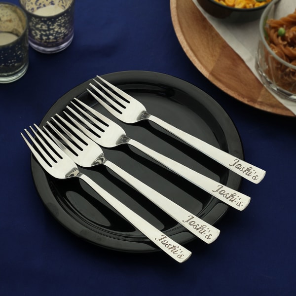 Personalized Premium Silver Forks (Set of 4)