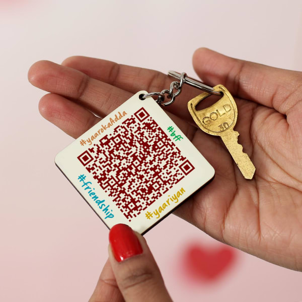Personalized Qr Code Keychain For Friend: Gift/Send Home and Living