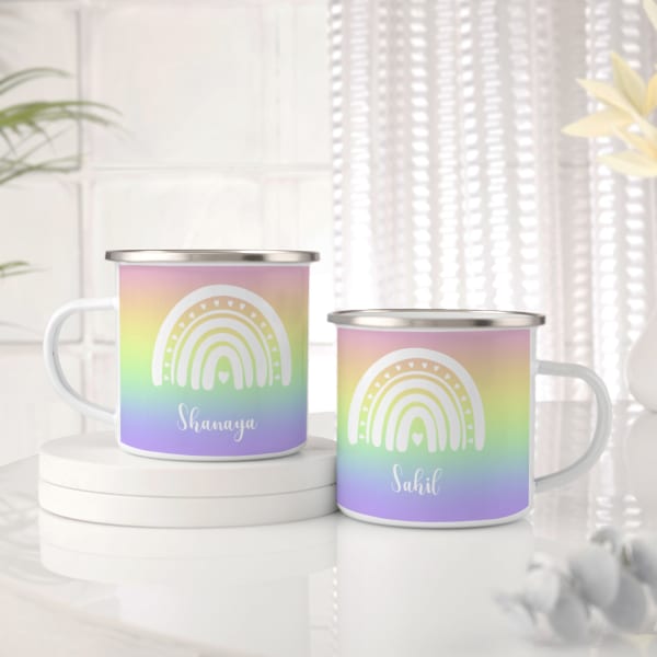 Personalized Rainbow Coffee Mug - Set Of 2